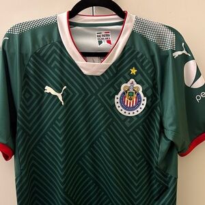 Chivas Puma Green and White Men's Jersey